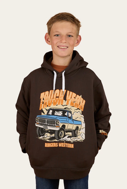 Truck Yeah Boys Oversized Hoodie - Charcoal