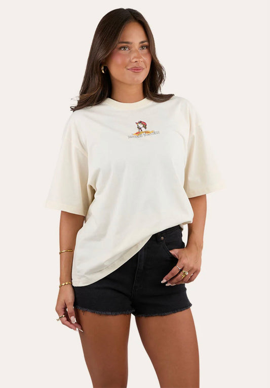 Bad Cowgirls Womens Oversized T-Shirt - Off White