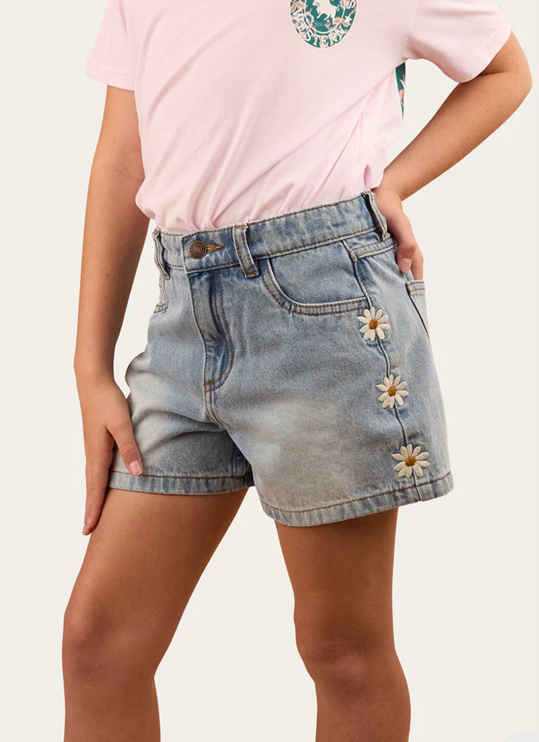 Ringers Western Bridie Kids Denim Short - Light Wash Blue