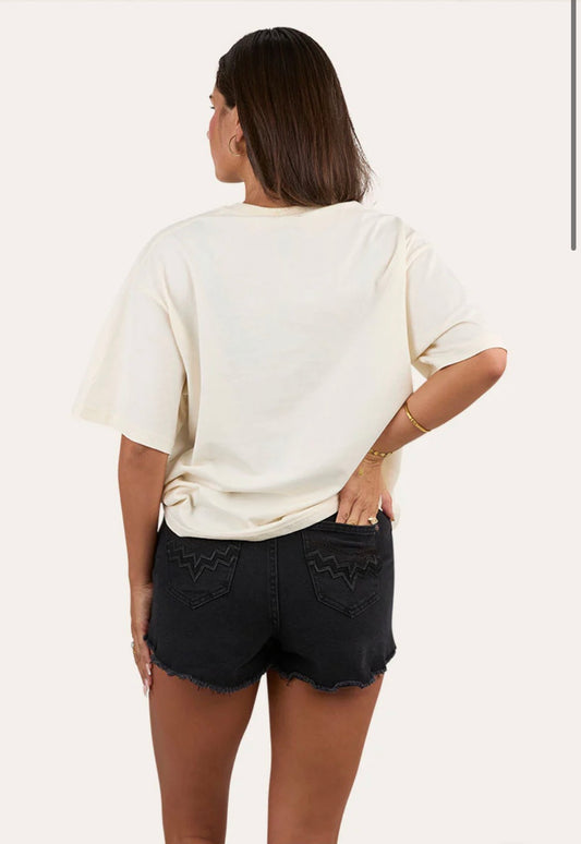 Bad Cowgirls Womens Oversized T-Shirt - Off White