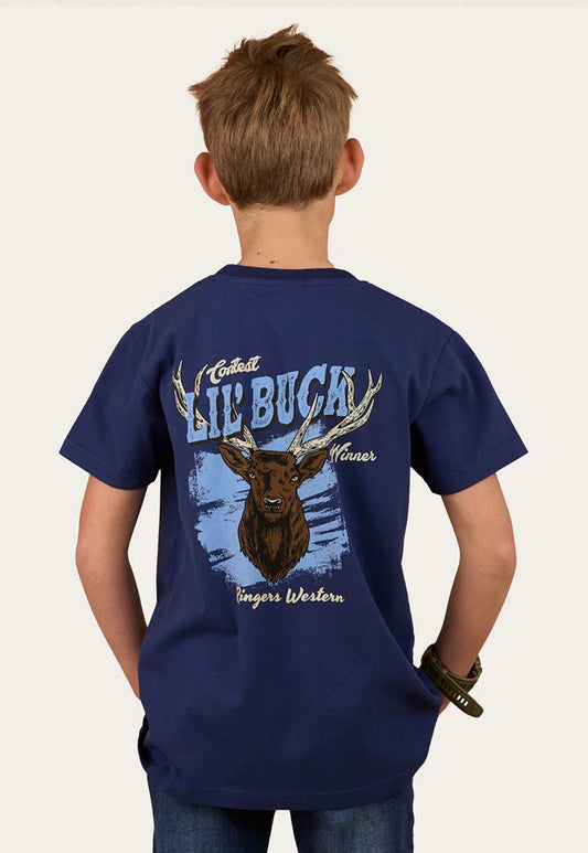 Buck Winner Boys Classic Fit T-Shirt - Navy