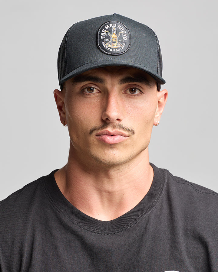 Hooked for Life Trucker Cap - Black