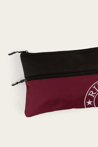 Ringers Western Spencer Pencil Case - Burgundy/Black