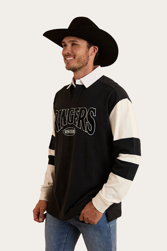 Lowden Mens Rugby Jersey - Black/Off White