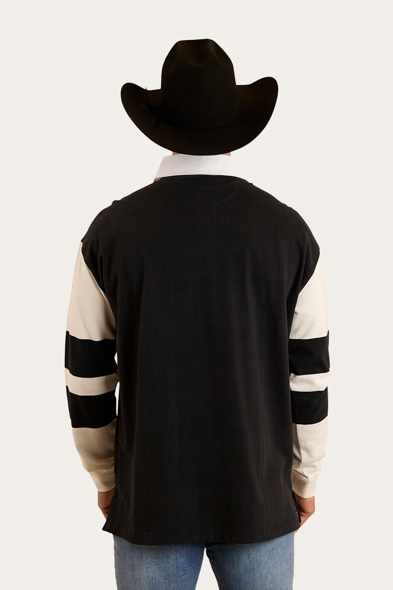 Lowden Mens Rugby Jersey - Black/Off White