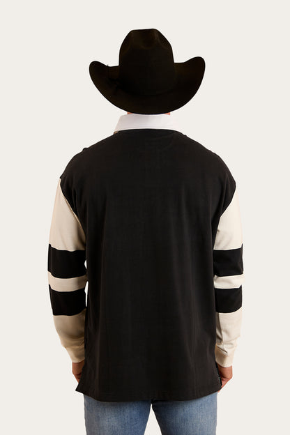 Lowden Mens Rugby Jersey - Black/Off White