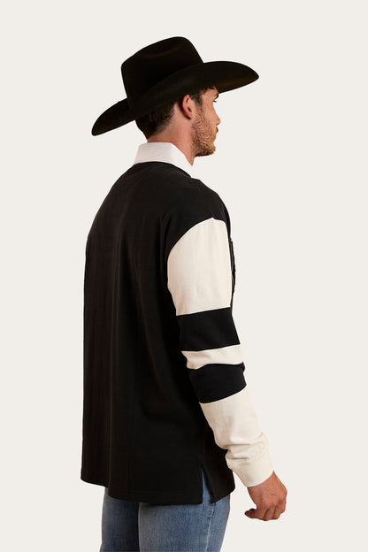 Lowden Mens Rugby Jersey - Black/Off White