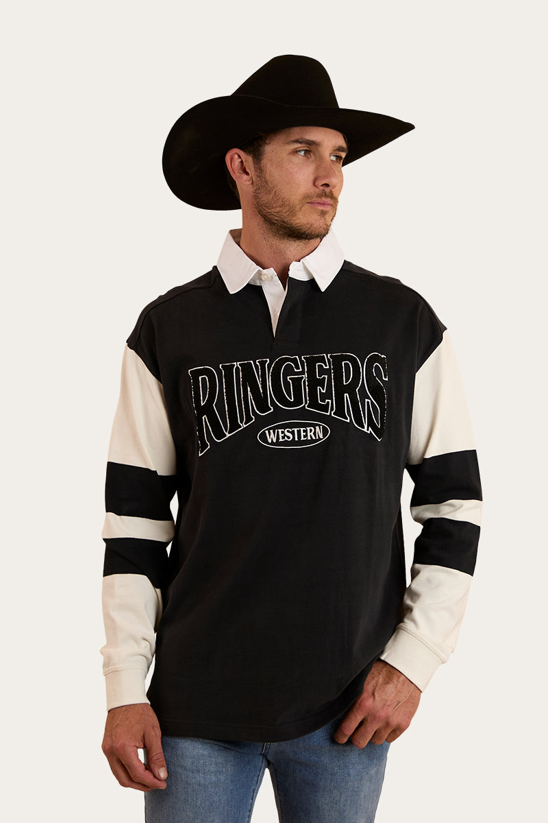 Lowden Mens Rugby Jersey - Black/Off White