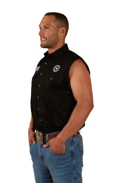 Hawkeye Mens Sleeveless Work Shirt - Black
