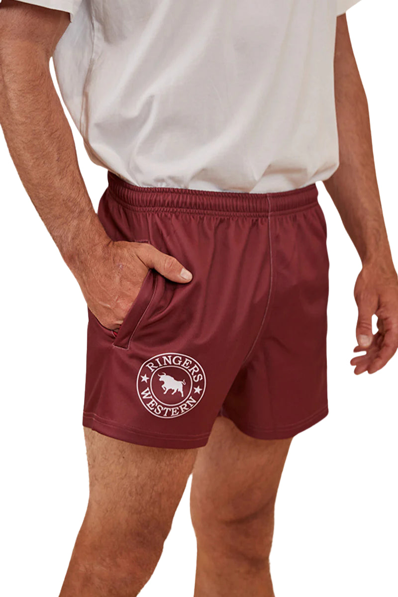Ringers Footy Shorts - Burgundy
