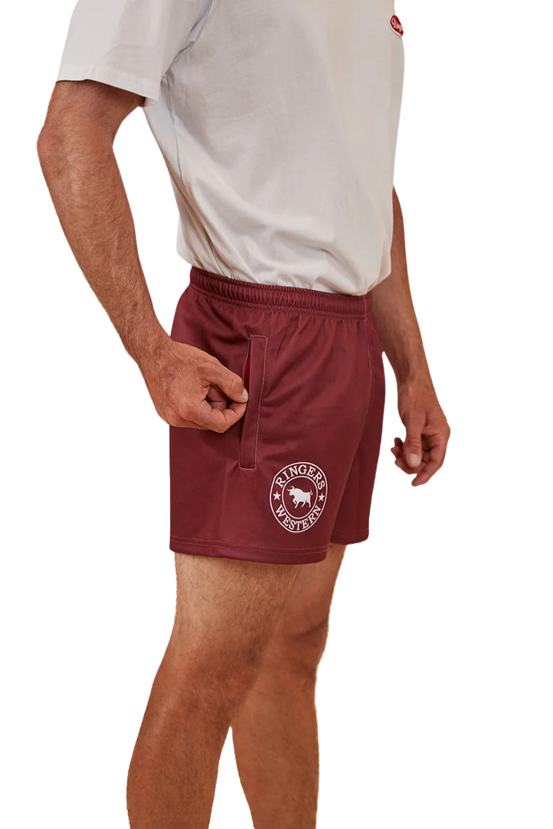 Ringers Footy Shorts - Burgundy