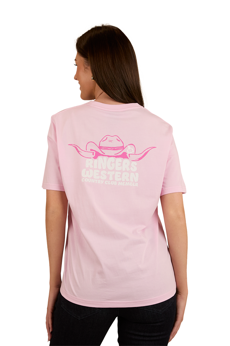 Country Club Womens Loose Fit T-Shirt - Ballet Pink