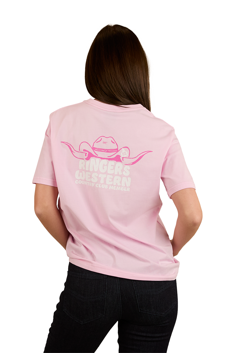 Country Club Womens Loose Fit T-Shirt - Ballet Pink