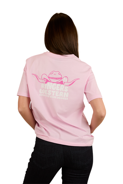 Country Club Womens Loose Fit T-Shirt - Ballet Pink