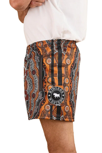 Walkabout Warrior Footy Shorts - Charcoal/Multi