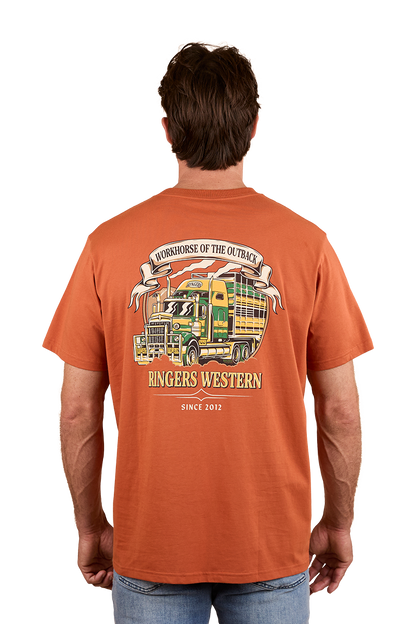 Workhorse Mens Loose Fit T-Shirt - Rust
