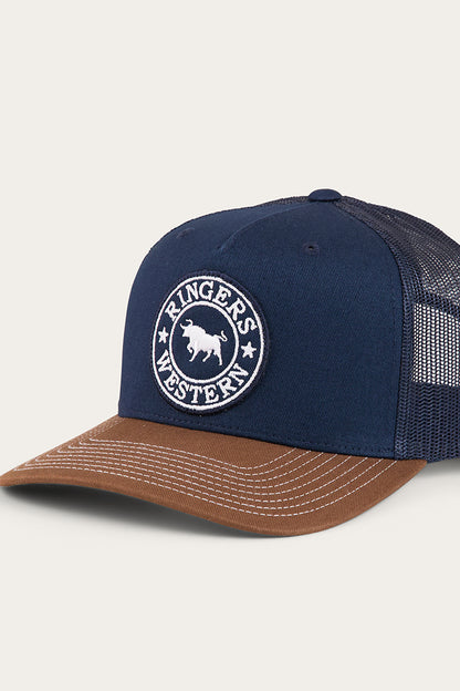 Signature Bull Trucker Cap - Dark Navy/Clay