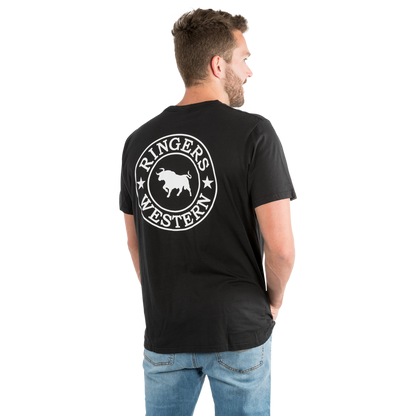 Signature Bull Mens Loose Fit T-Shirt - Black/White