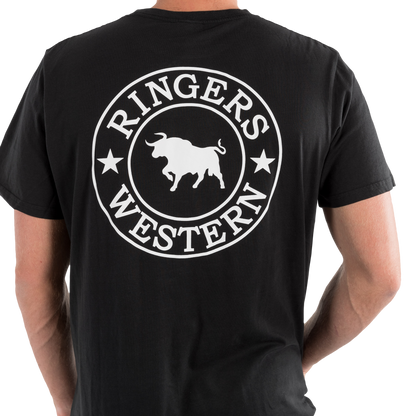 Signature Bull Mens Loose Fit T-Shirt - Black/White