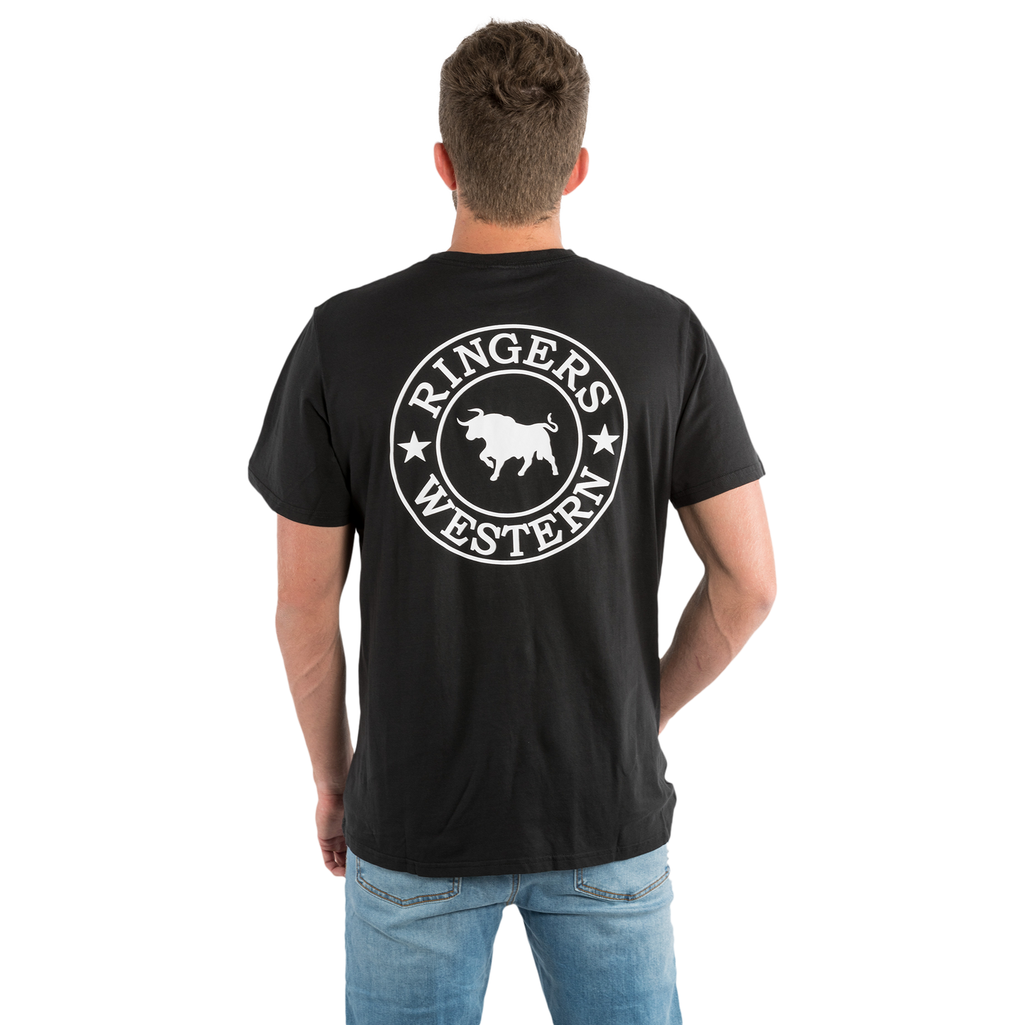 Signature Bull Mens Loose Fit T-Shirt - Black/White
