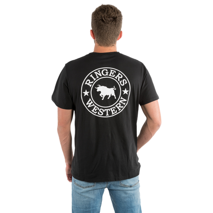 Signature Bull Mens Loose Fit T-Shirt - Black/White