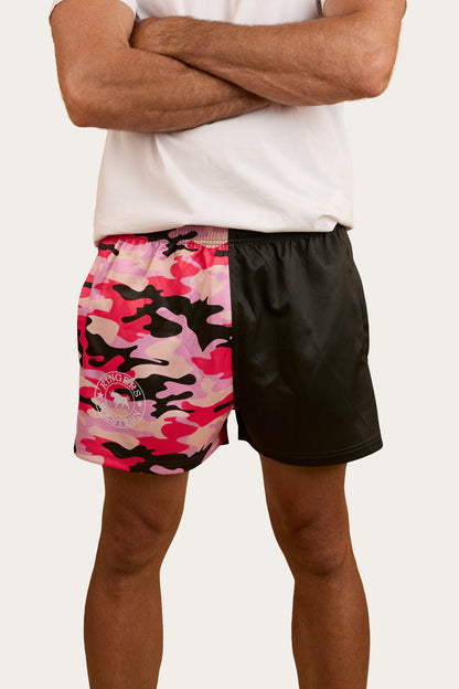 Camo Footy Shorts -Charcoal/Pink Camo
