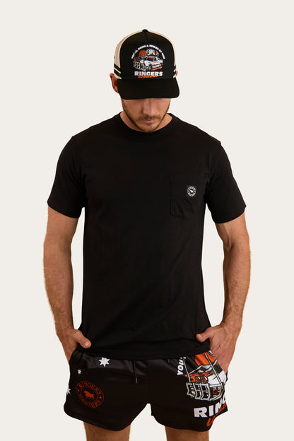 Young & Dumb Footy Shorts - Black/Orange