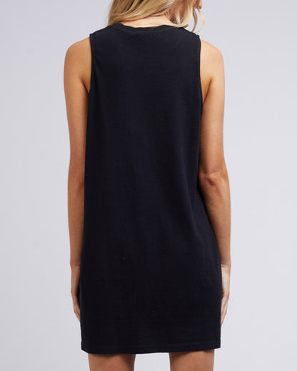 Linen Tank Dress - Black