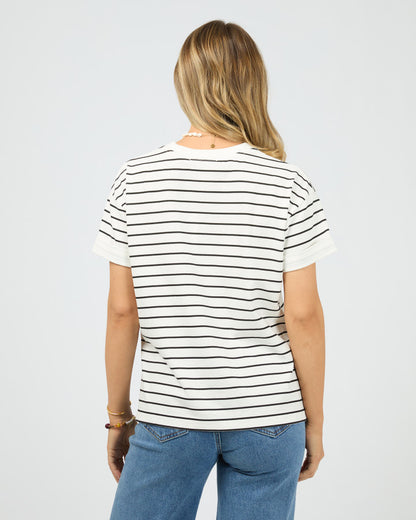 All About Eve Washed Stripe Tee - Black