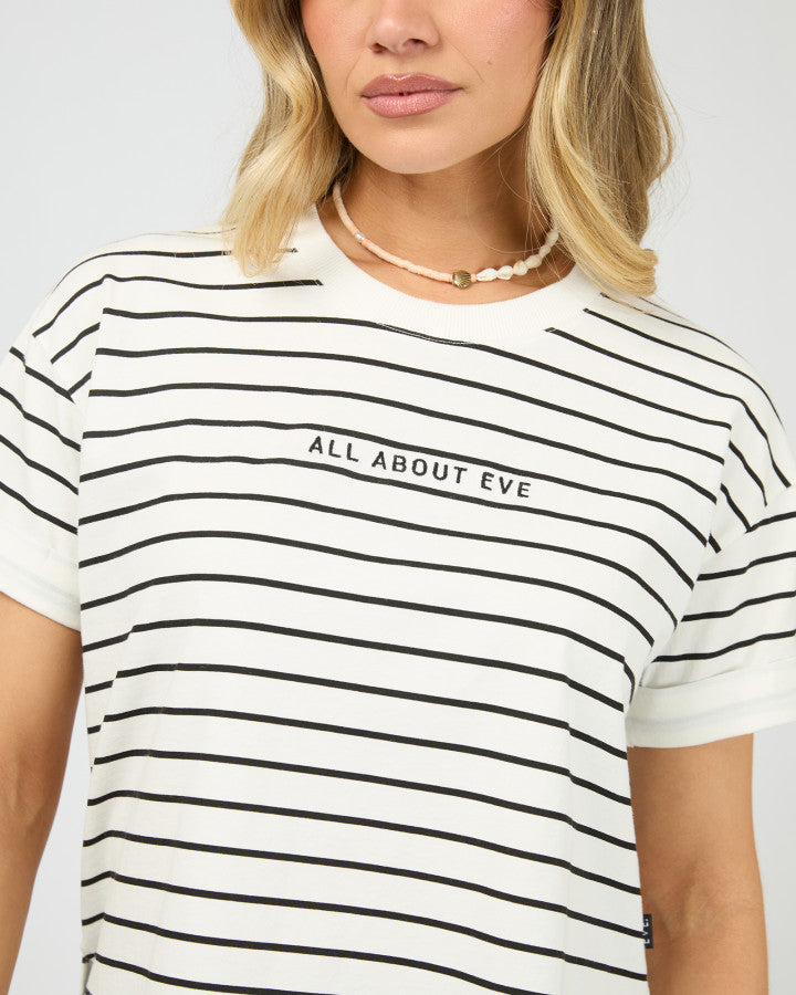 All About Eve Washed Stripe Tee - Black