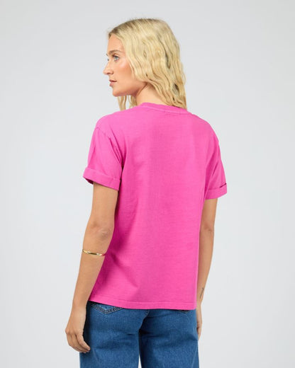 All About Eve Washed Tee - Fuscia