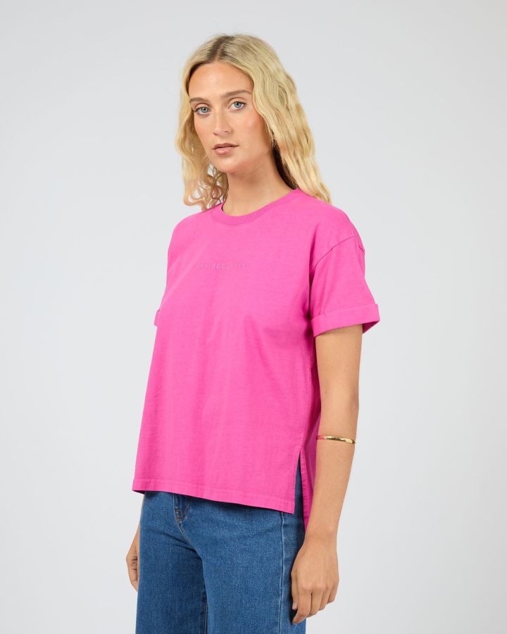 All About Eve Washed Tee - Fuscia