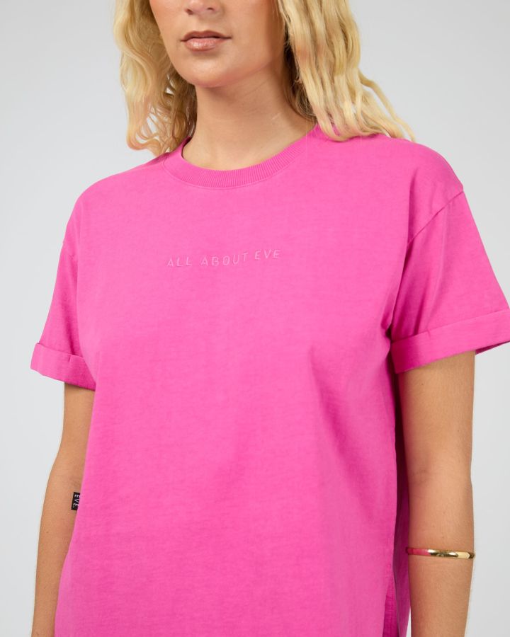 All About Eve Washed Tee - Fuscia