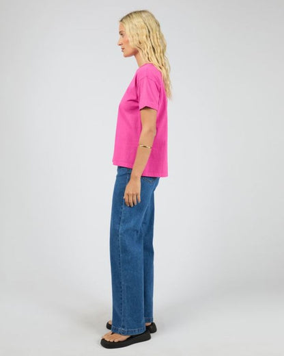 All About Eve Washed Tee - Fuscia