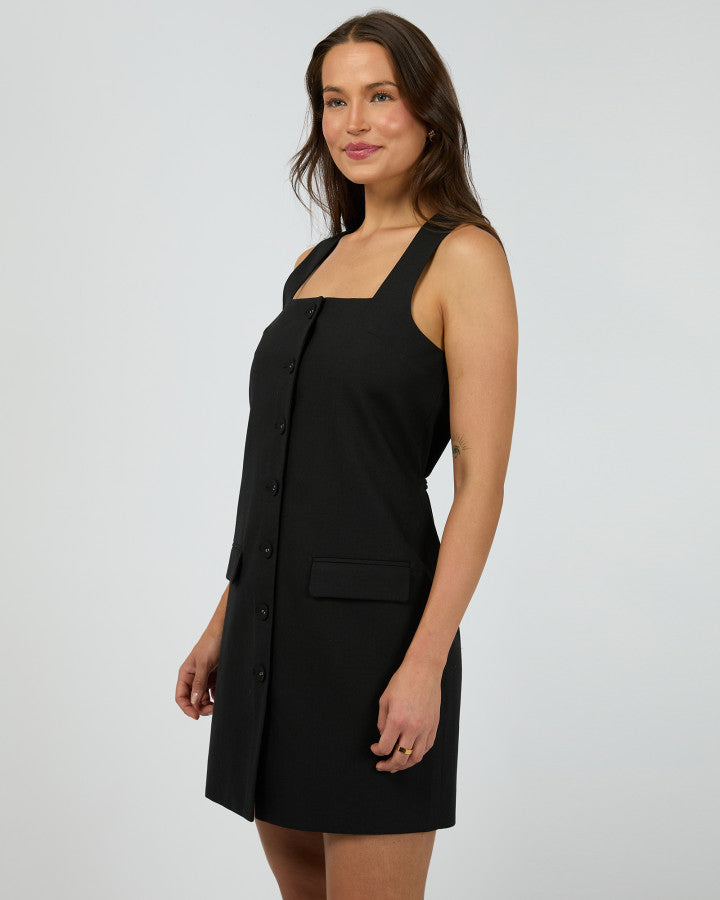 Aftersun Linen Dress - Black