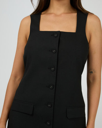 Aftersun Linen Dress - Black