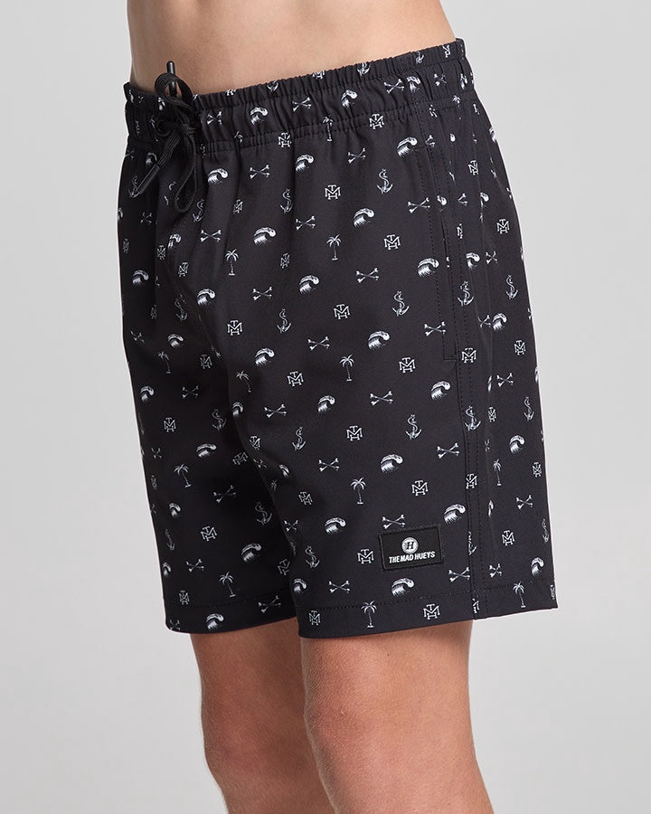 Youth Anchor Bones Swim Volley Short