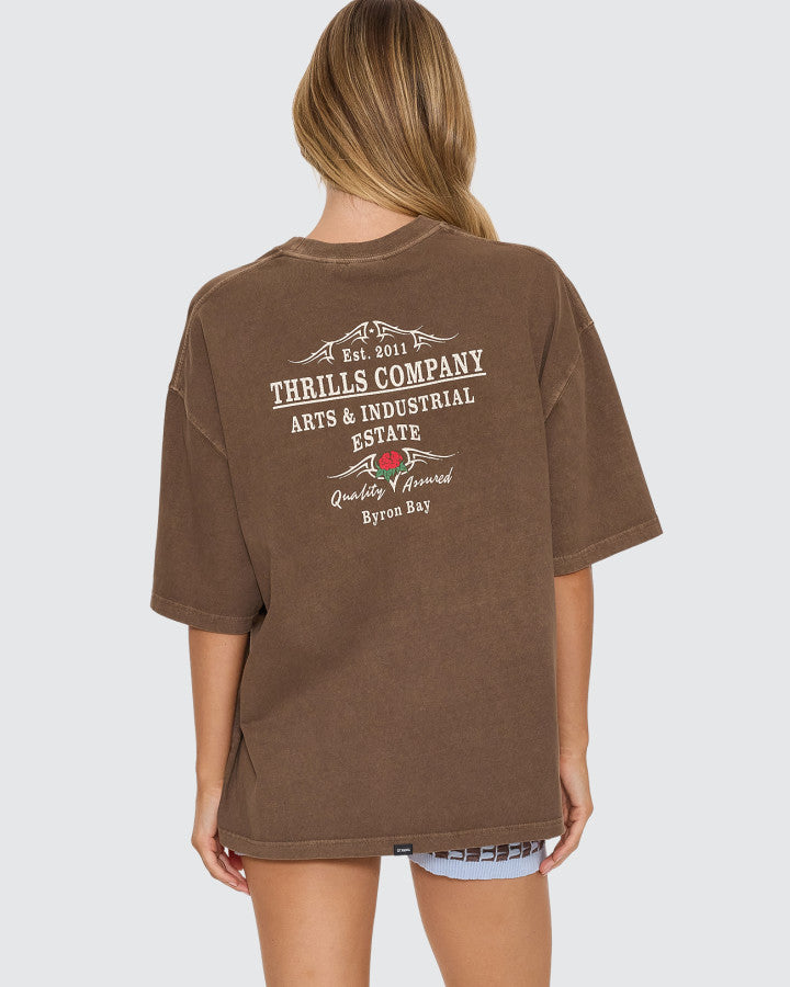 Thrills | Banner of Strength Oversized Tee | Cocoa