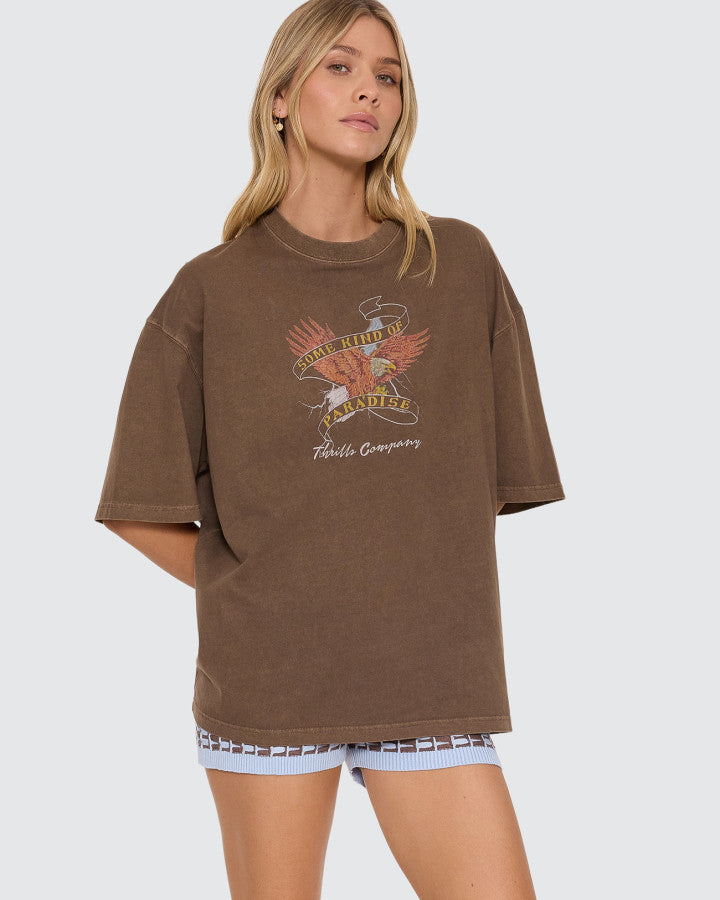 Thrills | Banner of Strength Oversized Tee | Cocoa