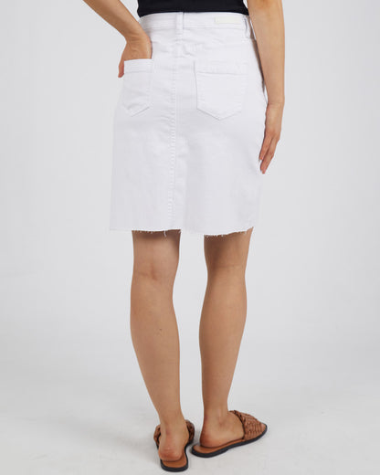 Belle Denim Skirt - White