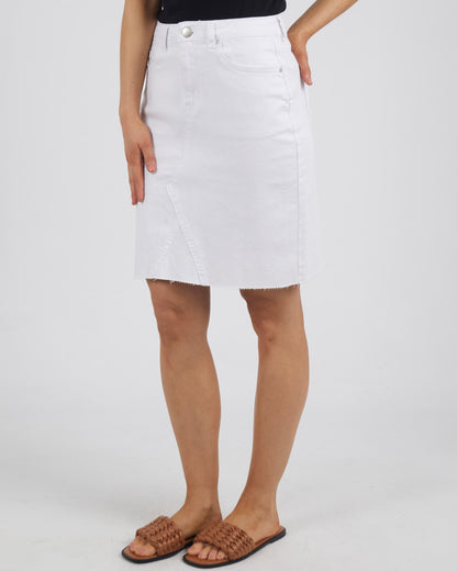 Belle Denim Skirt - White