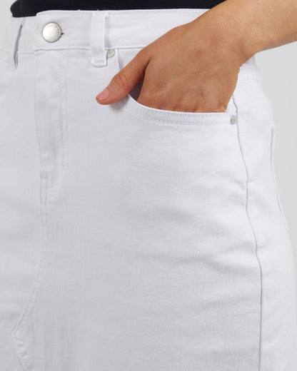 Belle Denim Skirt - White