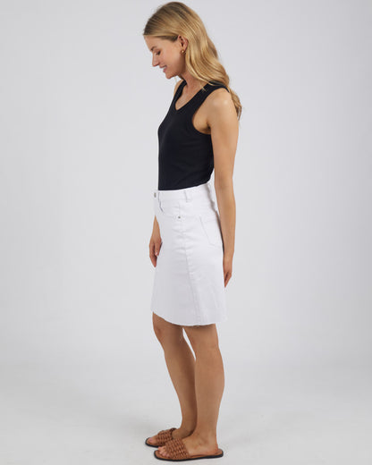 Belle Denim Skirt - White