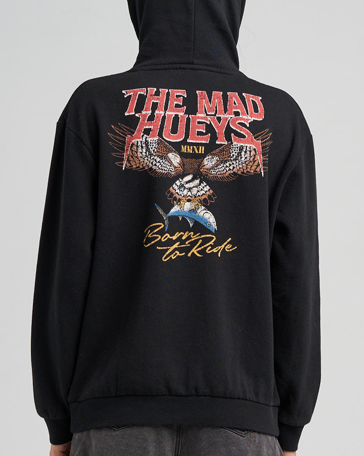 Born To Hueys | Womens Hooded Pullover - Black
