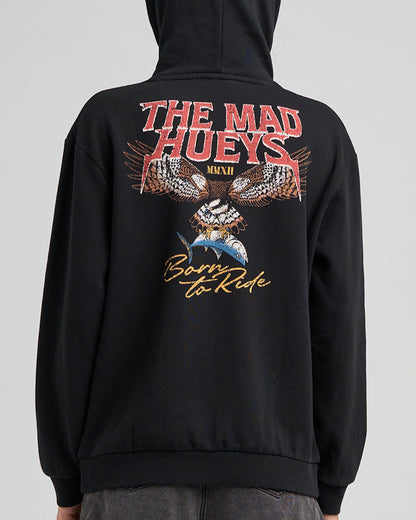 Born To Hueys | Womens Hooded Pullover - Black