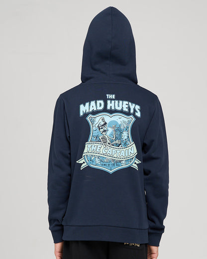 Captain Two Faced - Youth Hooded Pullover - Navy
