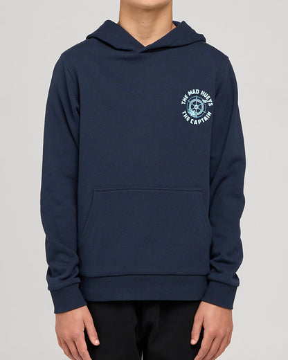 Captain Two Faced - Youth Hooded Pullover - Navy