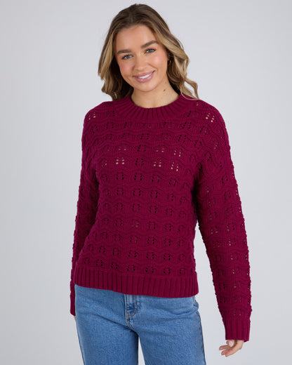 Carter Knit - Beetroot Red