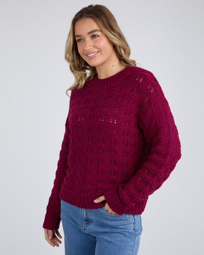 Carter Knit - Beetroot Red