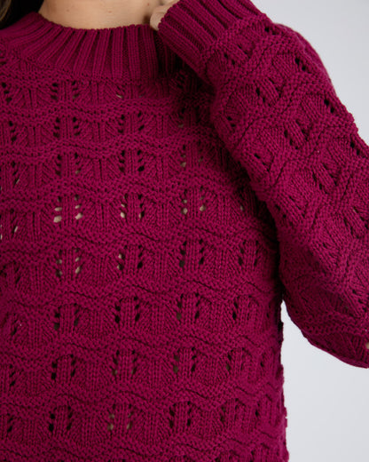 Carter Knit - Beetroot Red